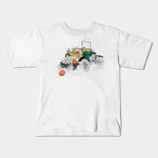 Vintage Car Pumpkin Harvest Kids T-Shirt